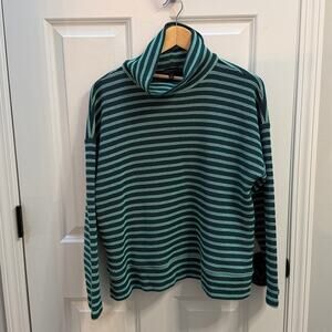 TALBOT'S Green Striped Colorful Knit Mockneck Sweater Size L / everyday basics